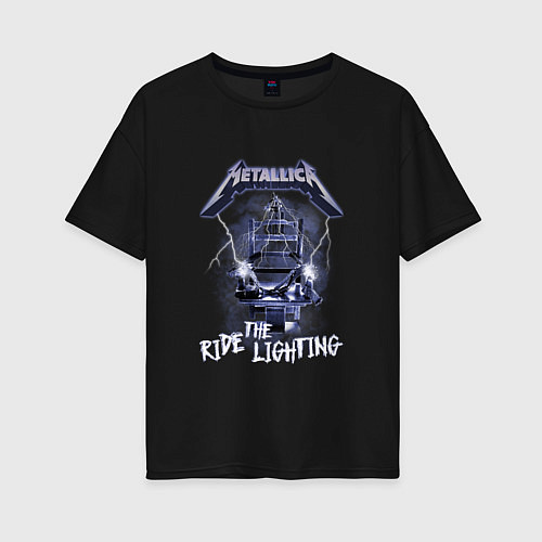 Женская футболка оверсайз Metallica ride the lighting / Черный – фото 1