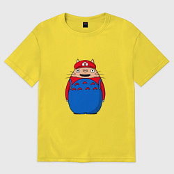 Футболка оверсайз женская Тоторо Марио, цвет: желтый