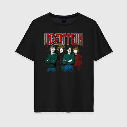 Женская футболка оверсайз Led Zeppelin винтаж / Черный – фото 1