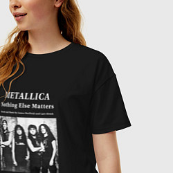 Футболка оверсайз женская Metallica рок группа, цвет: черный — фото 2