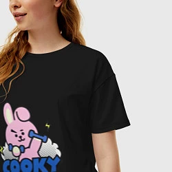 Футболка оверсайз женская Cooky BT21 Jungkook, цвет: черный — фото 2