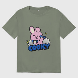 Футболка оверсайз женская Cooky BT21 Jungkook, цвет: авокадо