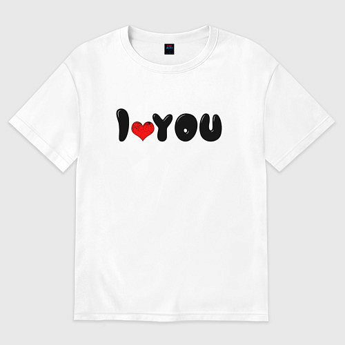 Женская футболка оверсайз I love you день Валентина / Белый – фото 1