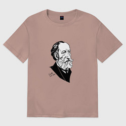 Футболка оверсайз женская Камиль Сен-Санс, цвет: пыльно-розовый