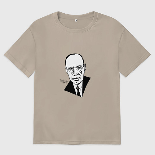 Женская футболка оверсайз Сергей Прокофьев / Миндальный – фото 1