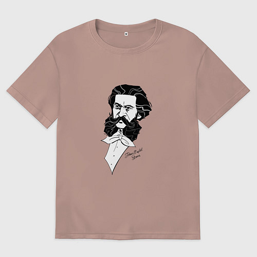 Женская футболка оверсайз Иоганн Штраус / Пыльно-розовый – фото 1