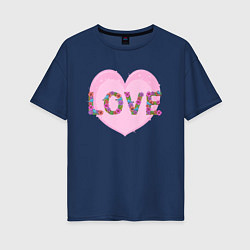 Женская футболка оверсайз Сердце для влюбленных