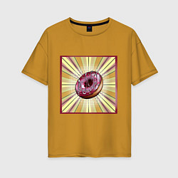 Женская футболка оверсайз Пончик в стиле поп-арт
