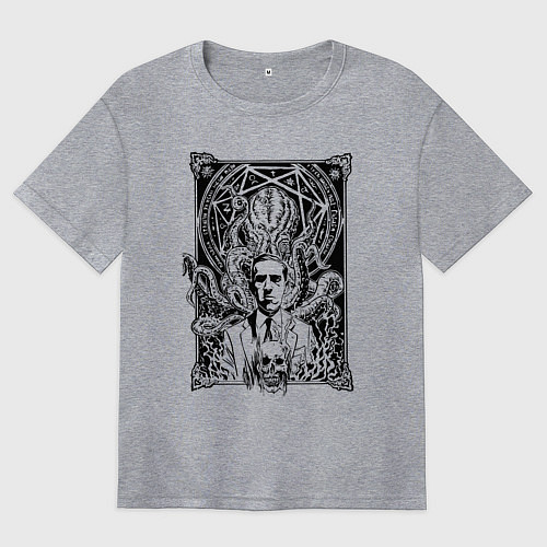 Женская футболка оверсайз ЛавкрафтКтулху / Меланж – фото 1