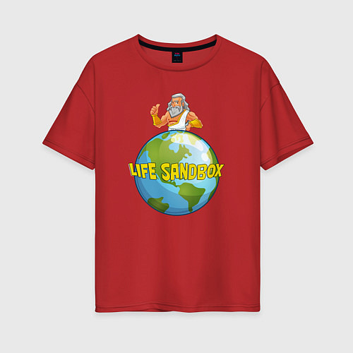 Женская футболка оверсайз Life Sandbox / Красный – фото 1