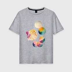 Женская футболка оверсайз Цветные пятна - абстракция