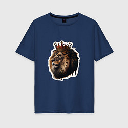 Женская футболка оверсайз Лев-царь в короне