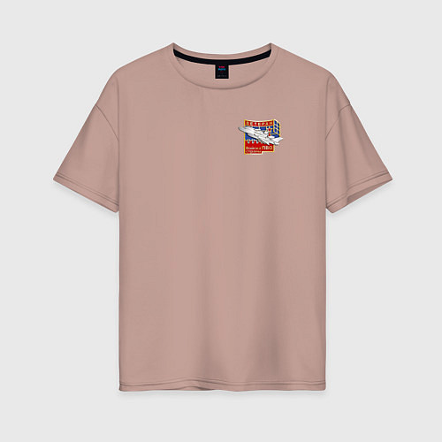 Женская футболка оверсайз Ветеран ПВО страны / Пыльно-розовый – фото 1