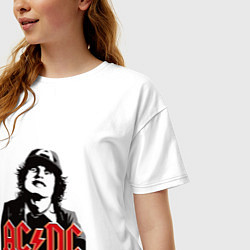 Футболка оверсайз женская ACDC rock, цвет: белый — фото 2