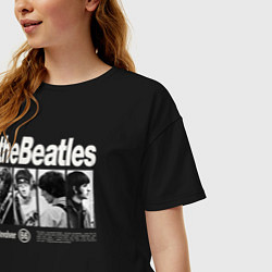 Футболка оверсайз женская The Beatles rock, цвет: черный — фото 2