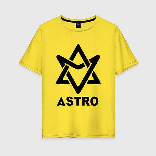 Женская футболка оверсайз Astro black logo / Желтый – фото 1