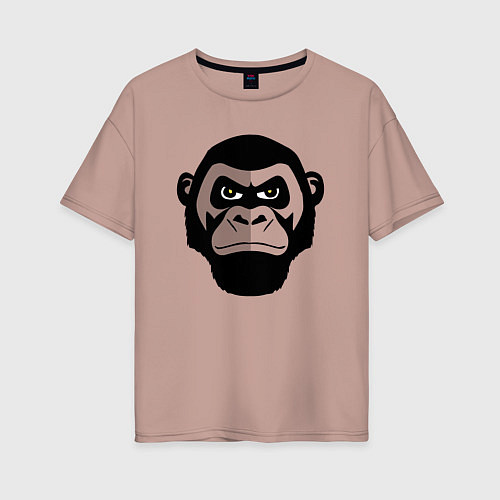 Женская футболка оверсайз Serious gorilla / Пыльно-розовый – фото 1