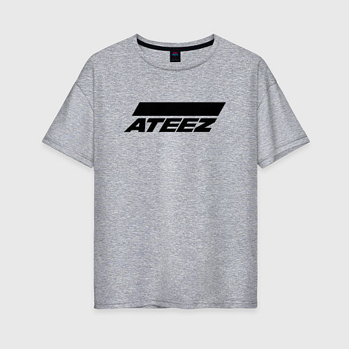 Женская футболка оверсайз Ateez big logo / Меланж – фото 1