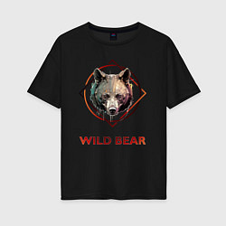 Женская футболка оверсайз Медведь в рамке Wild Bear