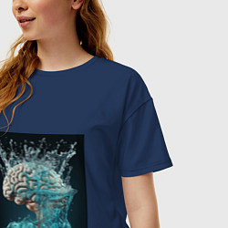 Футболка оверсайз женская Свежие мысли, цвет: тёмно-синий — фото 2