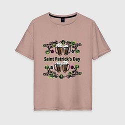 Женская футболка оверсайз День святого патрика-квадрат