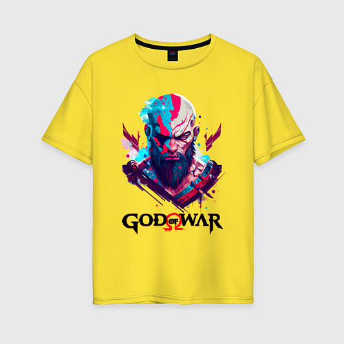 Женская футболка оверсайз God of War, Kratos / Желтый – фото 1