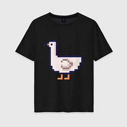 Женская футболка оверсайз Птица Чайка Пиксели