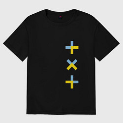 Футболка оверсайз женская TXT vertical logo, цвет: черный