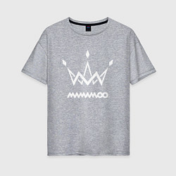 Футболка оверсайз женская Mamamoo white logo, цвет: меланж