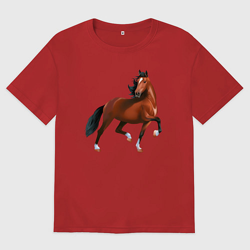 Женская футболка оверсайз Хакнэ / Красный – фото 1