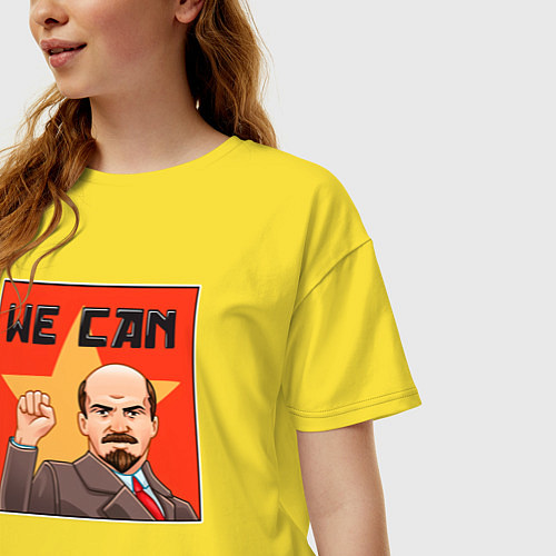 Женская футболка оверсайз Ленин - мы можем / Желтый – фото 3