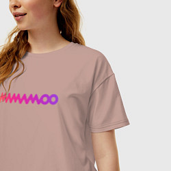 Футболка оверсайз женская Mamamoo gradient logo, цвет: пыльно-розовый — фото 2