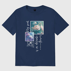 Женская футболка оверсайз Моя душа нежный цветок