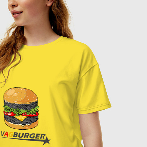 Женская футболка оверсайз VAGburger tyres / Желтый – фото 3