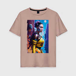 Женская футболка оверсайз Cyberpunk - character - neural network