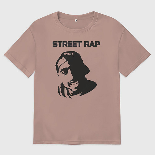 Женская футболка оверсайз Street style / Пыльно-розовый – фото 1