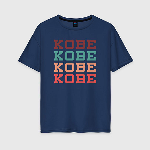 Женская футболка оверсайз Kobe name / Тёмно-синий – фото 1