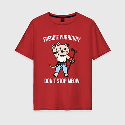 Женская футболка оверсайз Dont stop meow