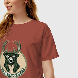 Футболка оверсайз женская Fear duh deer, цвет: кирпичный — фото 2