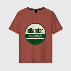 Женская футболка оверсайз Milwaukee basketball