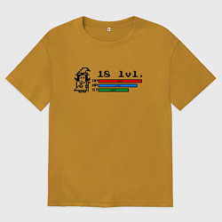 Футболка оверсайз женская 18 лет level up волшебница, цвет: горчичный