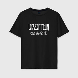 Футболка оверсайз женская Led Zeppelin Black dog, цвет: черный