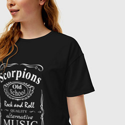 Футболка оверсайз женская Scorpions в стиле Jack Daniels, цвет: черный — фото 2