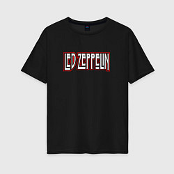 Женская футболка оверсайз Led Zeppelin логотип