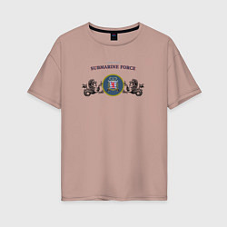 Женская футболка оверсайз Подводные силы ВМФ княжества Люксембург