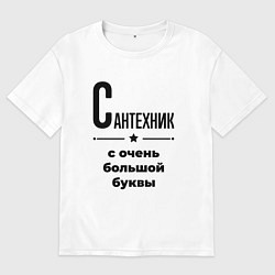 Женская футболка оверсайз Сантехник - с очень большой буквы