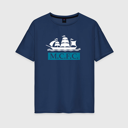 Женская футболка оверсайз Манчестер Сити корабль / Тёмно-синий – фото 1