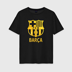 Футболка оверсайз женская Барселона золотой, цвет: черный
