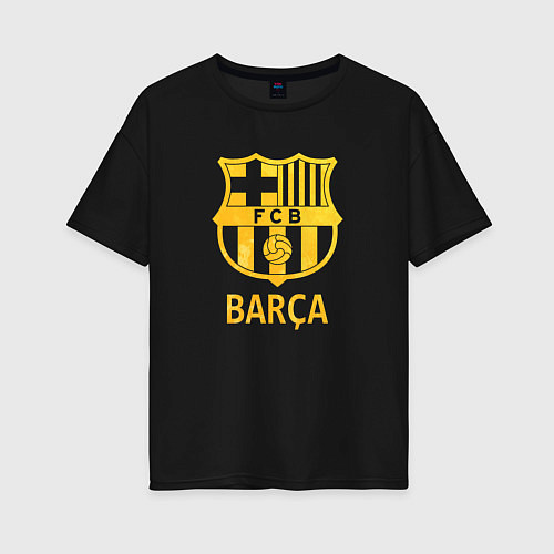 Женская футболка оверсайз Барселона золотой / Черный – фото 1