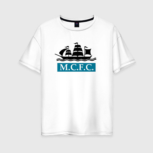 Женская футболка оверсайз ФК Манчестер Сити корабль / Белый – фото 1